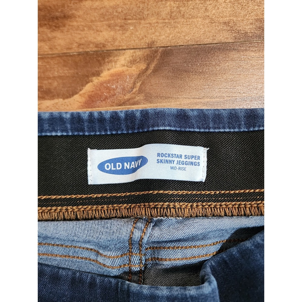 Old Navy Women 6 Long Rockstar Jeggings Mid Rise Dark Wash Stretch Minimalist - Picture 7 of 8